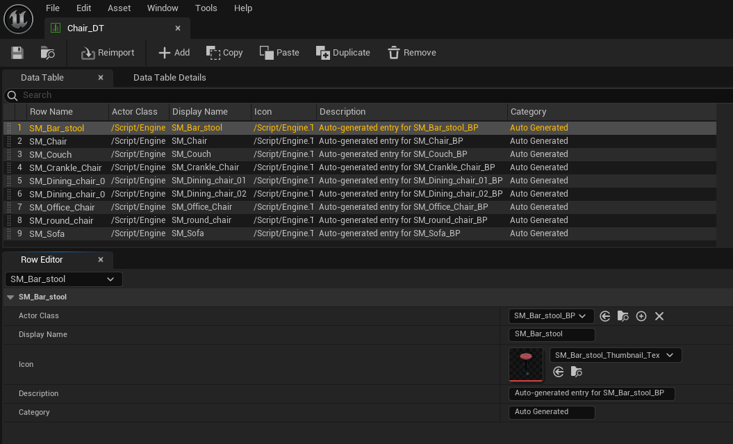 Data Table Initialization